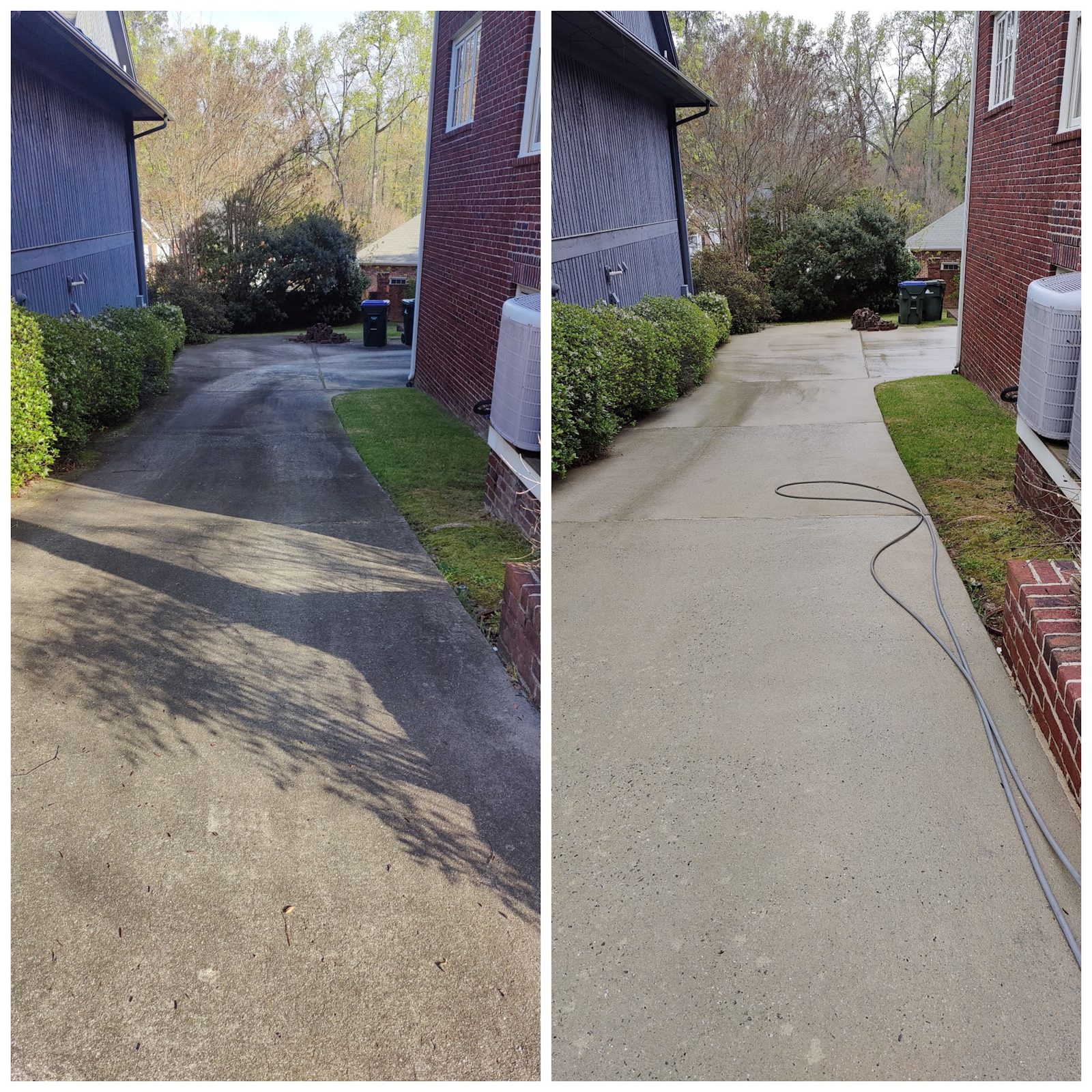 Pavers and concrete cleaned and ready for sealing, a Soda City job